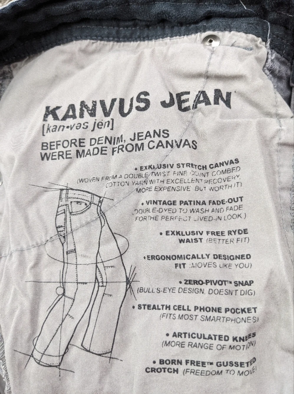 Kuhl Pants Kanvas Jean Patina Dye Stretch Hiking Gray Mens 32x30 5114
